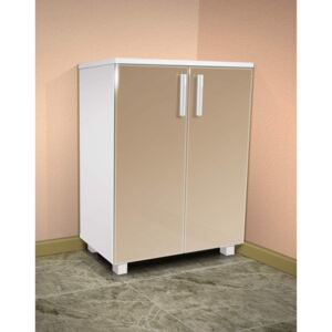 Nabytekmorava Koupelnová skříňka K2 barva skříňky: bílá 113, barva dvířek: káva lesk