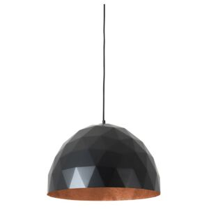 Černé závěsné svítidlo s detailem v měděné barvě Custom Form Leonard, ø 50 cm