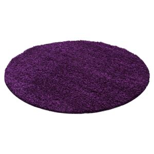 Ayyildiz Kusový koberec Shaggy Life 1500 fialový vysoký vlas, kulatý 080x080 cm