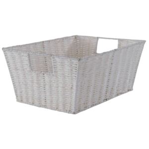 Ručně pletený úložný košík Compactor ETNA, 31 x 24 x 14 cm, bílý