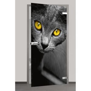 FRAJT - IMAGE GLASS Celoskleněné dveře - černá kočka