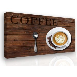 Jednodílný obraz káva + háčky, hřebíčky, čistící hadřík ZDARMA Velikost (šířka x výška): 90x60 cm