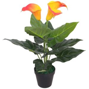 Umělá rostlina kala s květináčem 45 cm červenožlutá