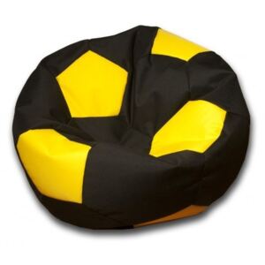 Sedací vak velký fotbalový míč černo/žlutý Design-domov, 90cm