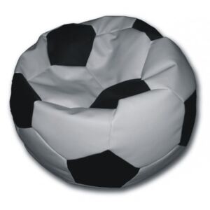 Sedací vak fotbalový míč bílo/černý koženkový Design-domov, 90cm