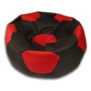 Sedací vak velký fotbalový míč černo/červený Design-domov, 90cm