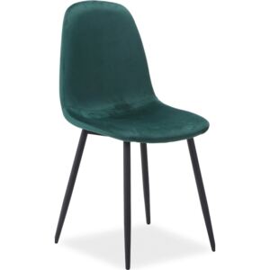 Jídelní čalouněná židle FOX VELVET zelená/černá