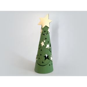 Vánoční svícen stromek s hvězdou - zelený