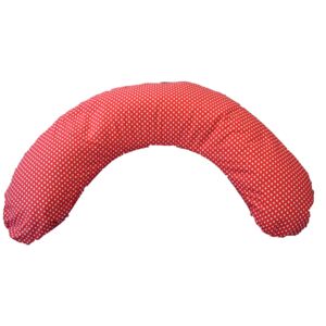 KHC Kojící těhotenský relaxační polštář Miki EPS Obrovský 240 cm Srdce na červené Pratelný potah