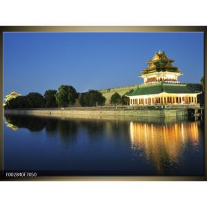 Obraz asijského chrámu na břehu (F002840F7050)