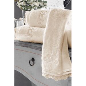Luxusní ručník LUNA 50x100 cm Smetanová, 580 gr / m², Česaná prémiová bavlna 100%