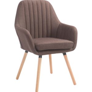 BHM Germany Jídelní židle s područkami Fiona textil, přírodní nohy Barva: hnědá