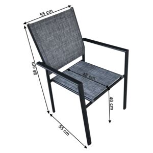 Tempo Kondela, s.r.o. Zahradní stohovatelná židle, šedá / černá, TELMA