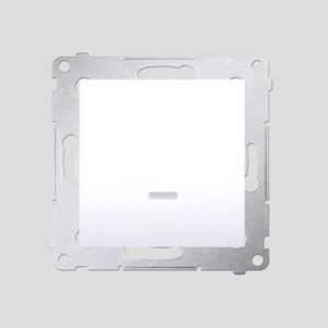Simon 54 Premium Bílý Vypínač jednonásobný s podsvícením LED (modul) rychlospojka, DW1L.01/11