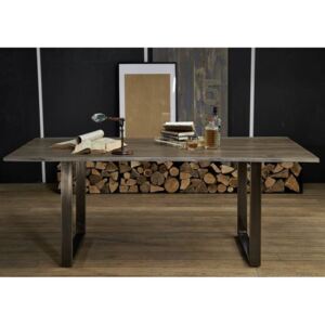ROUND Jedálenský stôl METALL 180x90cm, indický palisander