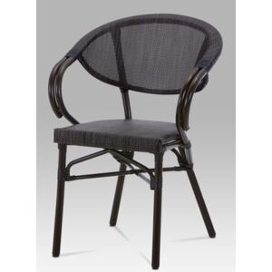 Autronic Zahradní židle, kov hnědý, textil černý AZC-110 BK