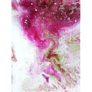 Ručně malovaný obraz Anna Fiľová - Bordová galaxie - abstraktní akrylový obraz