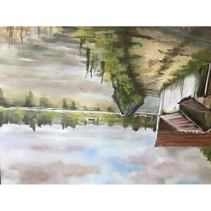 Ručně malovaný obraz Hana Jarošová - Jihočeský rybník