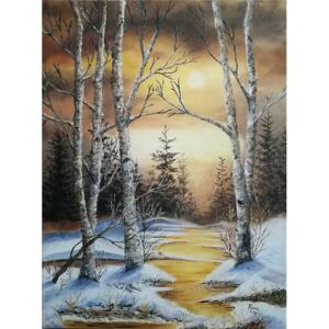 Ručně malovaný obraz Pavlína Ostrá - Birches in Winter