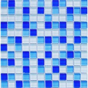 Maxwhite ASHS255 Mozaika skleněná, bílá, modrá 29,7x29,7cm