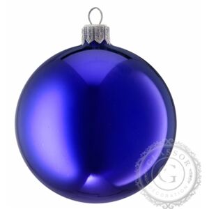 Vánoční koule modrá lesklá