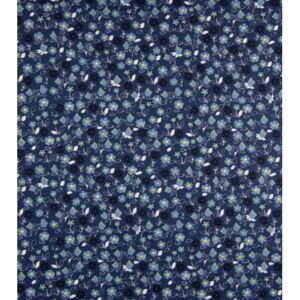 Popelín - Směs květin na modré (Metráž bavlna popelín 100% bavlna)