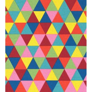 Bavlna režná - Trojúhelníky barevné