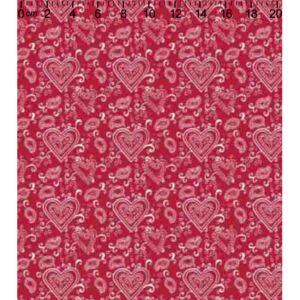 Metráž - Bavlna tisk - Srdíčka malovaná na červené (Srdíčko 3 cm)