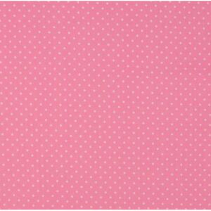 Metráž - Bavlna tisk - puntíky na růžové (Puntík bílý na řůžové 1mm)