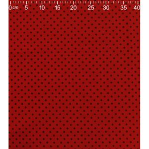 Bavlna tisk - Puntík černý na červené (Metráž 100% bavlna puntík 4 mm)