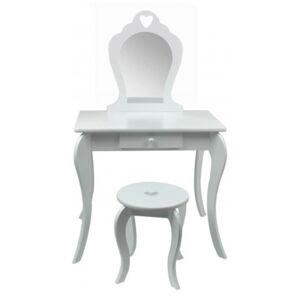 CHG Dětský toaletní stolek, zrcadlo, taboret bílý PHO0397