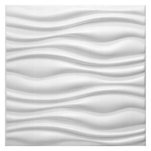 G.050, Wall Art Decor ®, 500 x 500 mm, Obklad 3D EPS extrudovaný polystyren Flow bílý