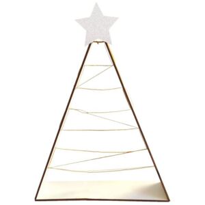 Vánoční dřevěný stojan s provázkem - stříbrná hvězda