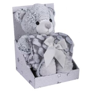 Dětská plyšová deka + hračka - medvídek