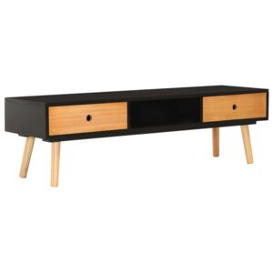 TV stolek Lyons - masivní borové dřevo - černý | 120x35x35 cm