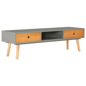 TV stolek Lyons - masivní borové dřevo - šedý | 120x35x35 cm