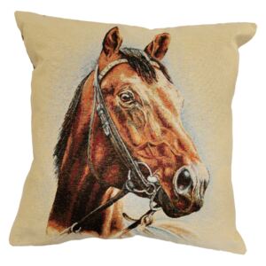Kůň - Dekorační polštář s vůní - 45 x 45 cm (Gobelín kůň)