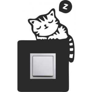 Samolepka na vypínač - Spící kočička