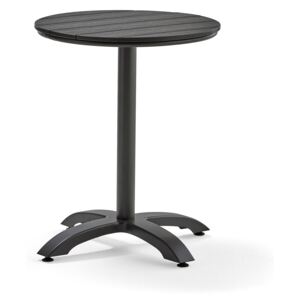 AJ Produkty Zahradní stůl Piazza, Ø 600 mm, černá, černé umělé dřevo