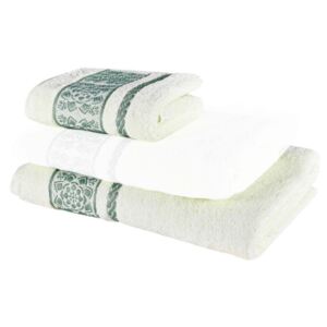 Sada 2 kusů bavlněné osušky a ručníku Zara zelená EMI