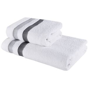 Sada 2 kusů bavlněné osušky a ručníku Amazon bílá EMI