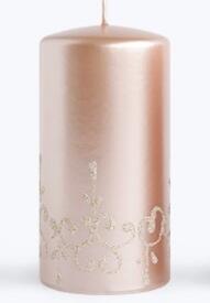 Mondex Střední svíčka Tiffany 14 cm růžovězlatá