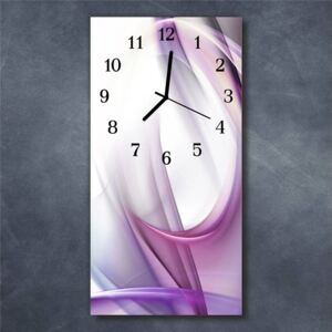E-shop24, 60x30 cm, Hnn46666045 Nástěnné hodiny obrazové na skle - Abstrakt růžový III