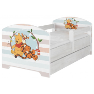 BabyBoo Dětská postel Disney s šuplíkem - Medvídek PÚ proužek, D19