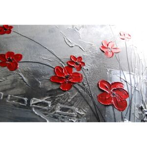 Davillo tučně malovaný obraz červená květina výprodej