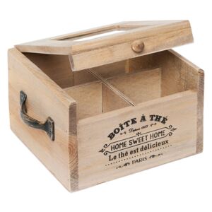 Dřevěný box na čaj - 4 přihrádky, CLayre & Eef