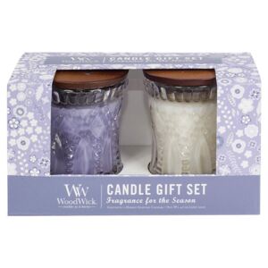 WoodWick - dárkový set Lavender Spa & Magnolia 136g, 2 ks (Dárková sada obsahuje dvě vonné svíčky s praskajícím knotem.)