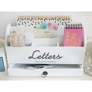 Dřevěný box Letters - bílý, La Almara