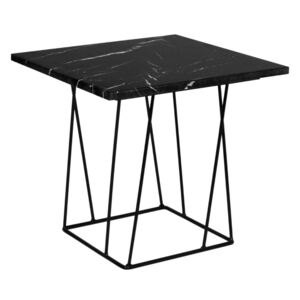 Porto Deco Černý mramorový odkládací stolek Rofus s černou podnoží 50 x 50 cm