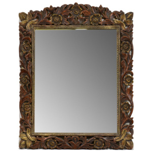 Zrcadlo v rámu z mangového dřeva, ručně vyřezané, 54x2x70cm
